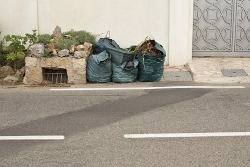Community members participating in waste management